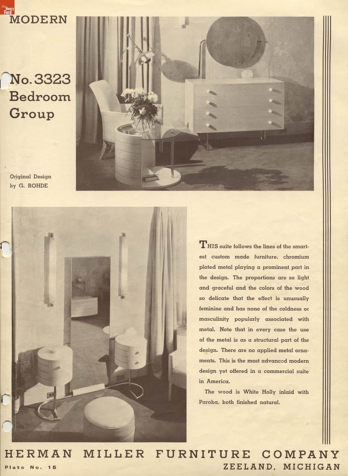 The Herman Miller Furniture Company, Makers of Fine Furniture, Zeeland, Michigan, 1933