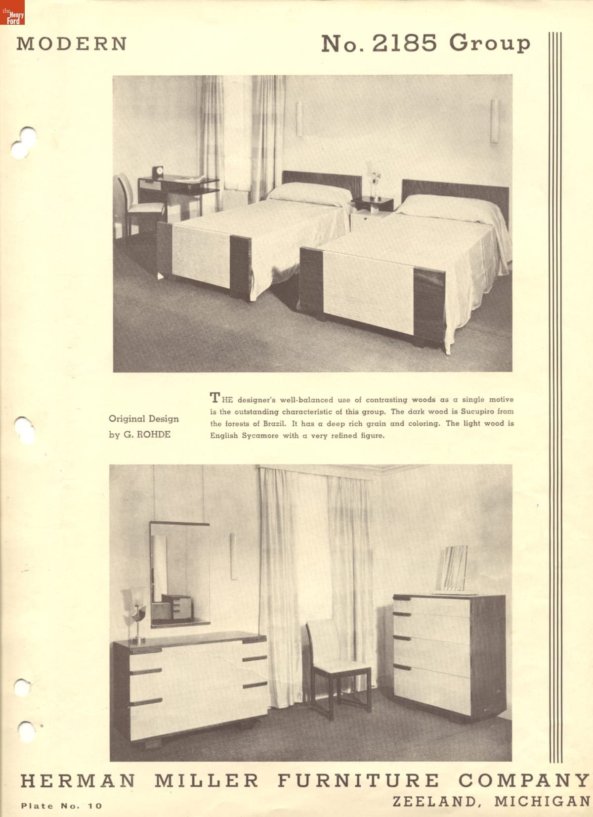 The Herman Miller Furniture Company, Makers of Fine Furniture, Zeeland, Michigan, 1933