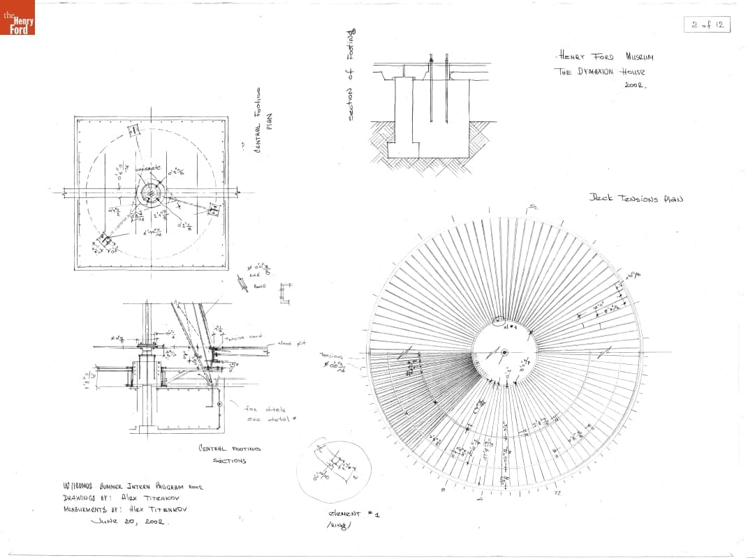 Drawing, Dymaxion House "As Built" in Henry Ford Museum, 2002