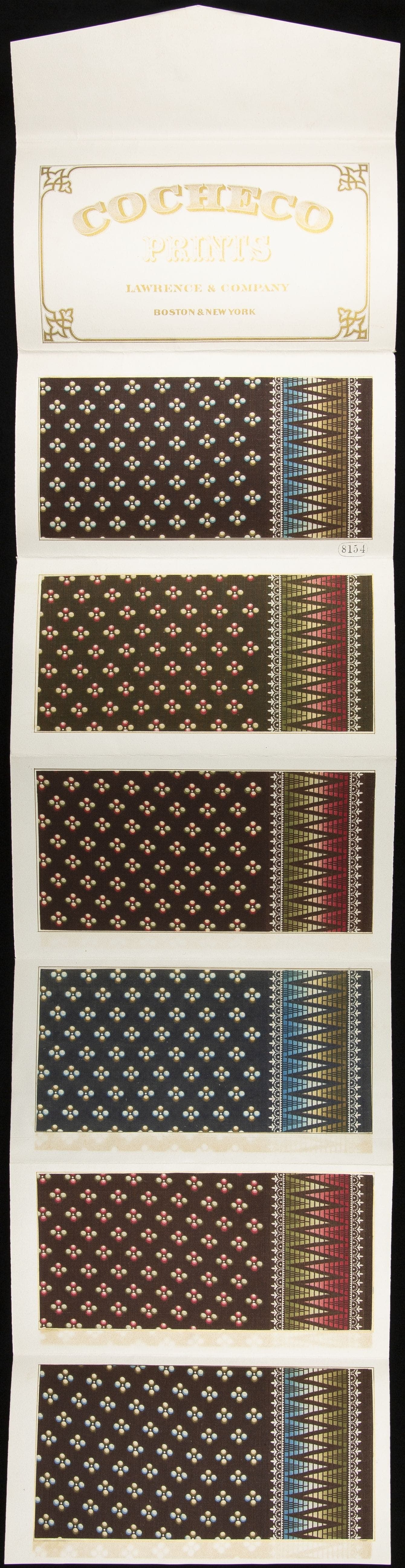 Sample Book for Cocheco Prints, "8154," June 13, 1881