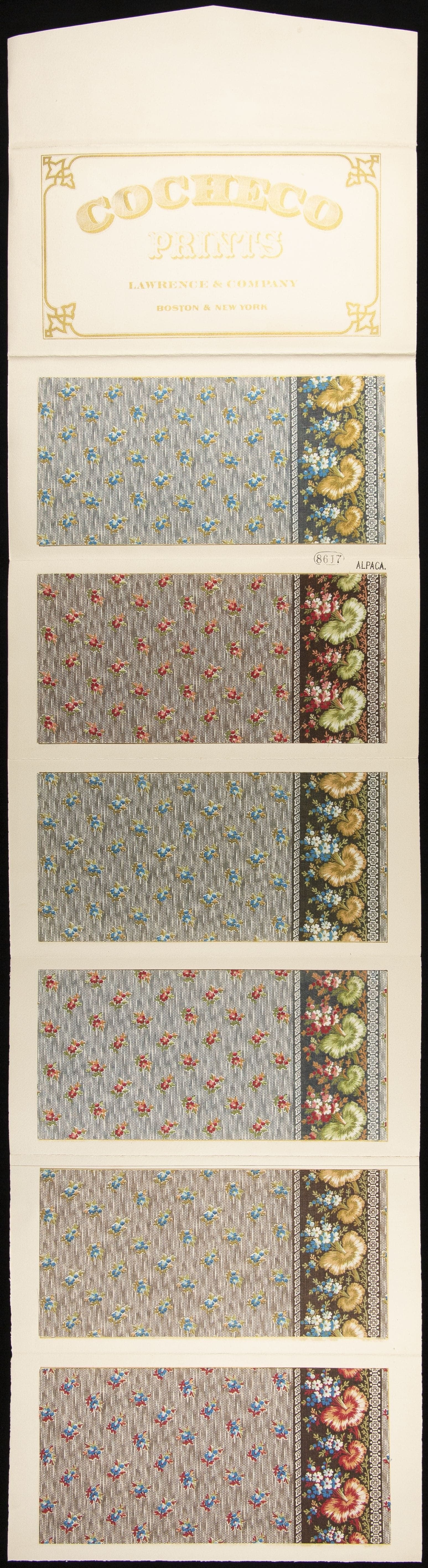 Sample Book for Cocheco Prints, "Alpaca 8617," 1880-1885