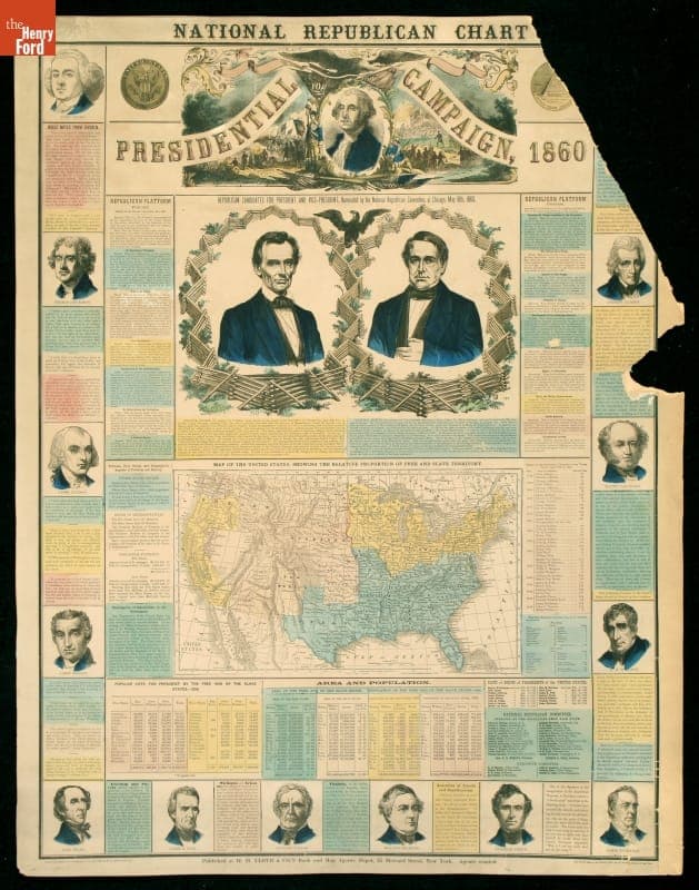 Lithograph, "National Republican Chart: Presidential Campaign, 1860"
