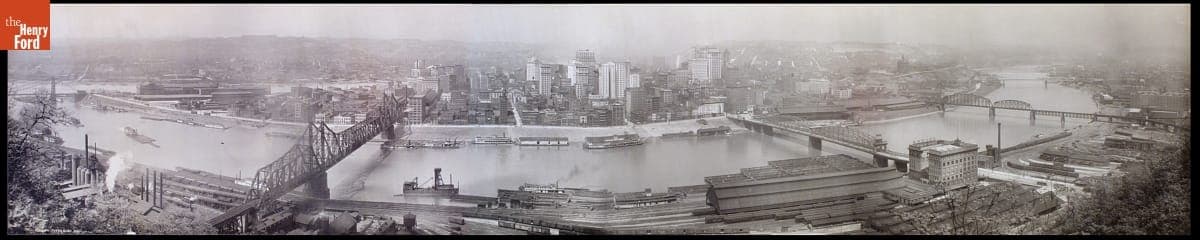 Panoramic View of Rivers and Bridges, Pittsburgh, Pennsylvania, 1908