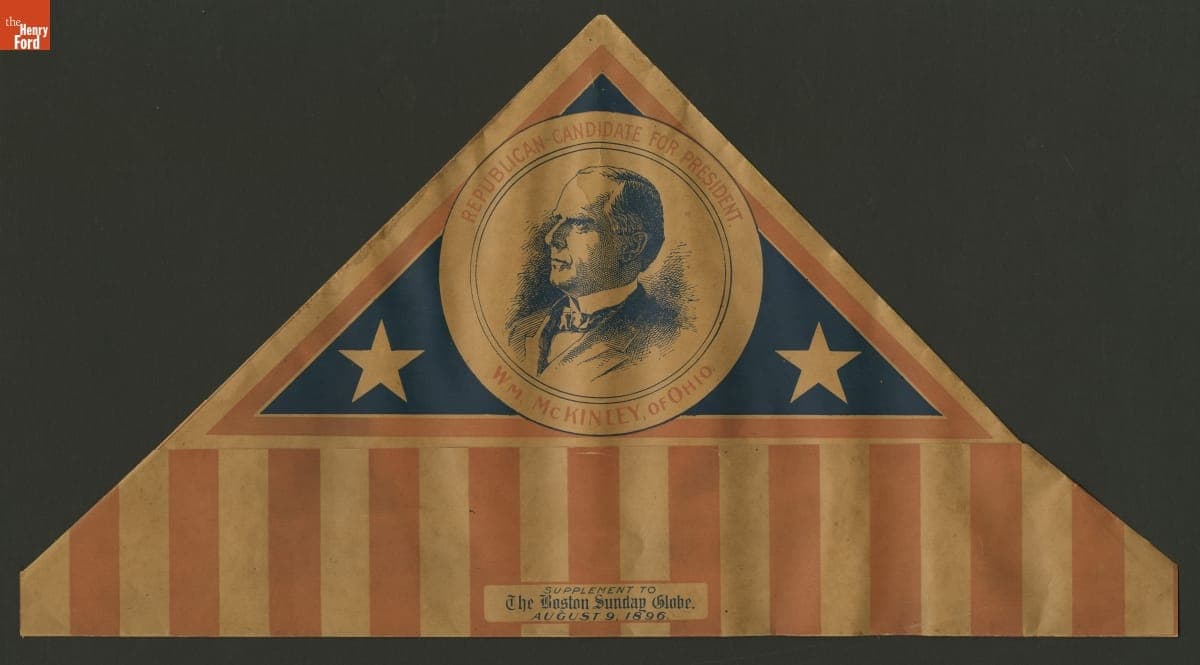 Campaign Hat, "Republican Candidate for President Wm. McKinley, of Ohio," 1896