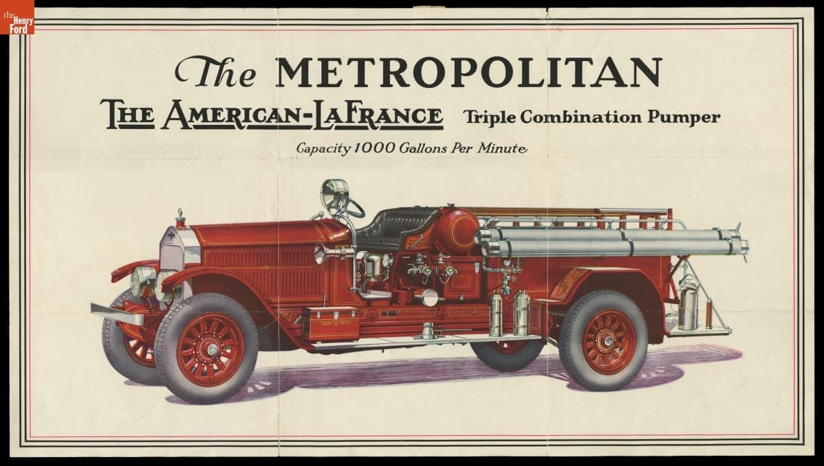 American-LaFrance Fire Engine Company Catalog, "The Metropolitan Triple Combination Pumper," circa 1925