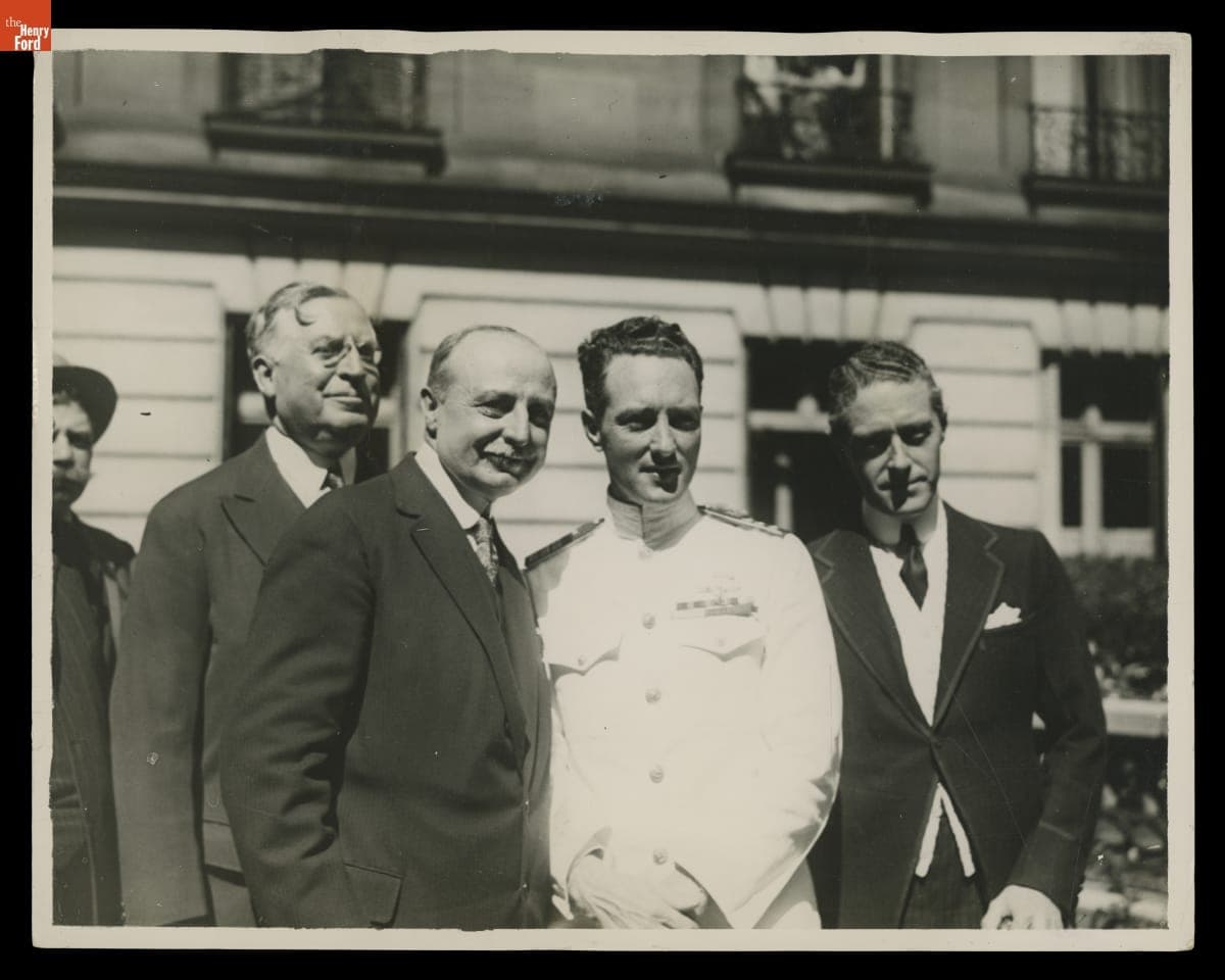 Clifford Harmon, Louis Bleriot, Richard E. Byrd, and Sheldon Whitehouse in France Following Byrd's Transatlantic Flight, May 7, 1927