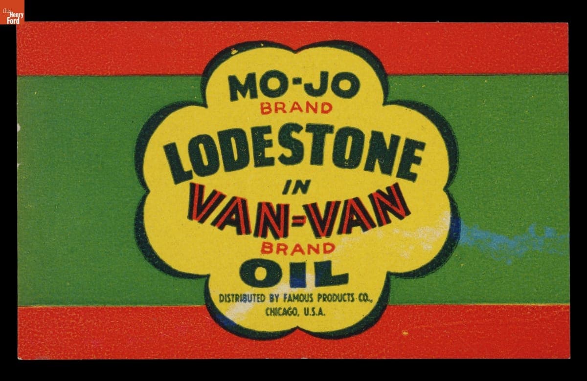 Product Label for Mo-Jo Brand Lodestone in Van-Van Brand Oil, 1926-1946