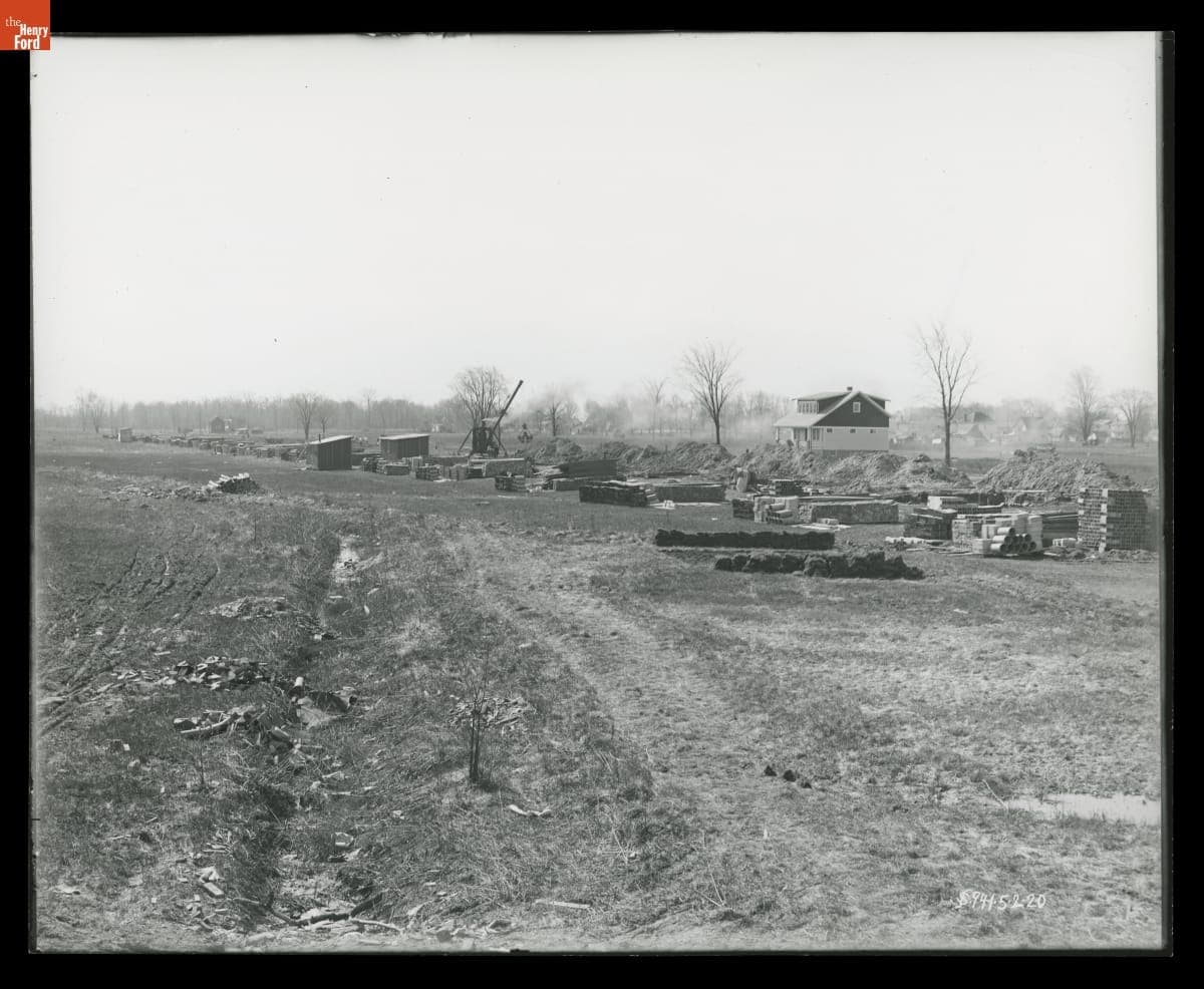 Ford Homes District Construction on Gregory and Edison Streets, Dearborn, Michigan, May 1920