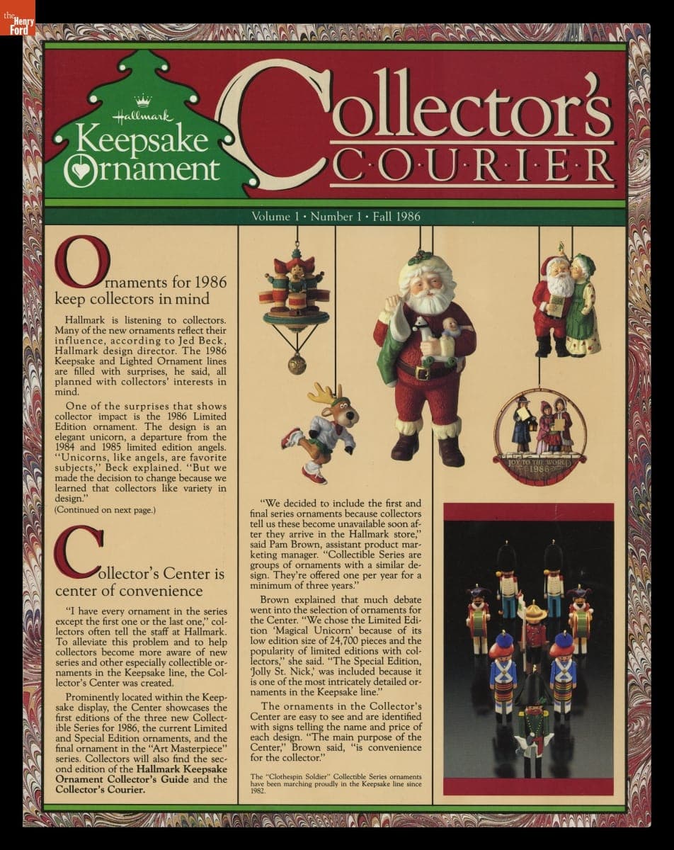"Hallmark Keepsake Ornament Collector's Courier," Volume 1, Number 1, Fall 1986