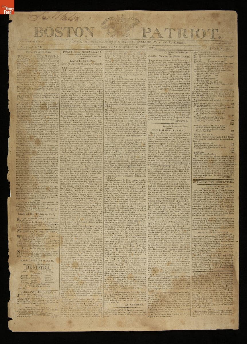 Boston Patriot, No. 24, Vol. XI, June 1, 1814