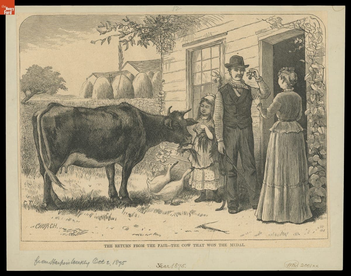 "Return from the Fair-The Cow that Won the Medal" from Harper's Weekly, October 2, 1875