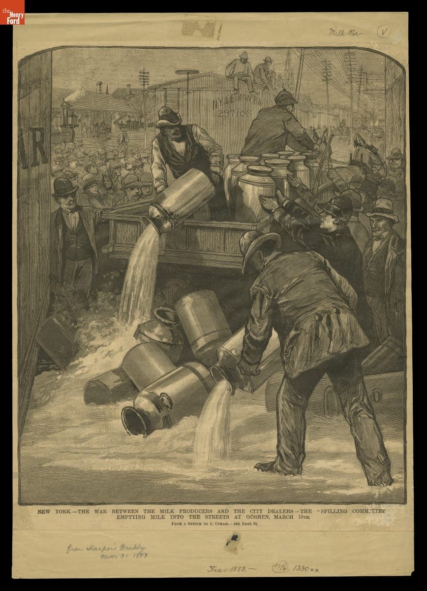 "The War between the Milk Producers and the City Dealers..." from Harper's Weekly, March 31, 1883