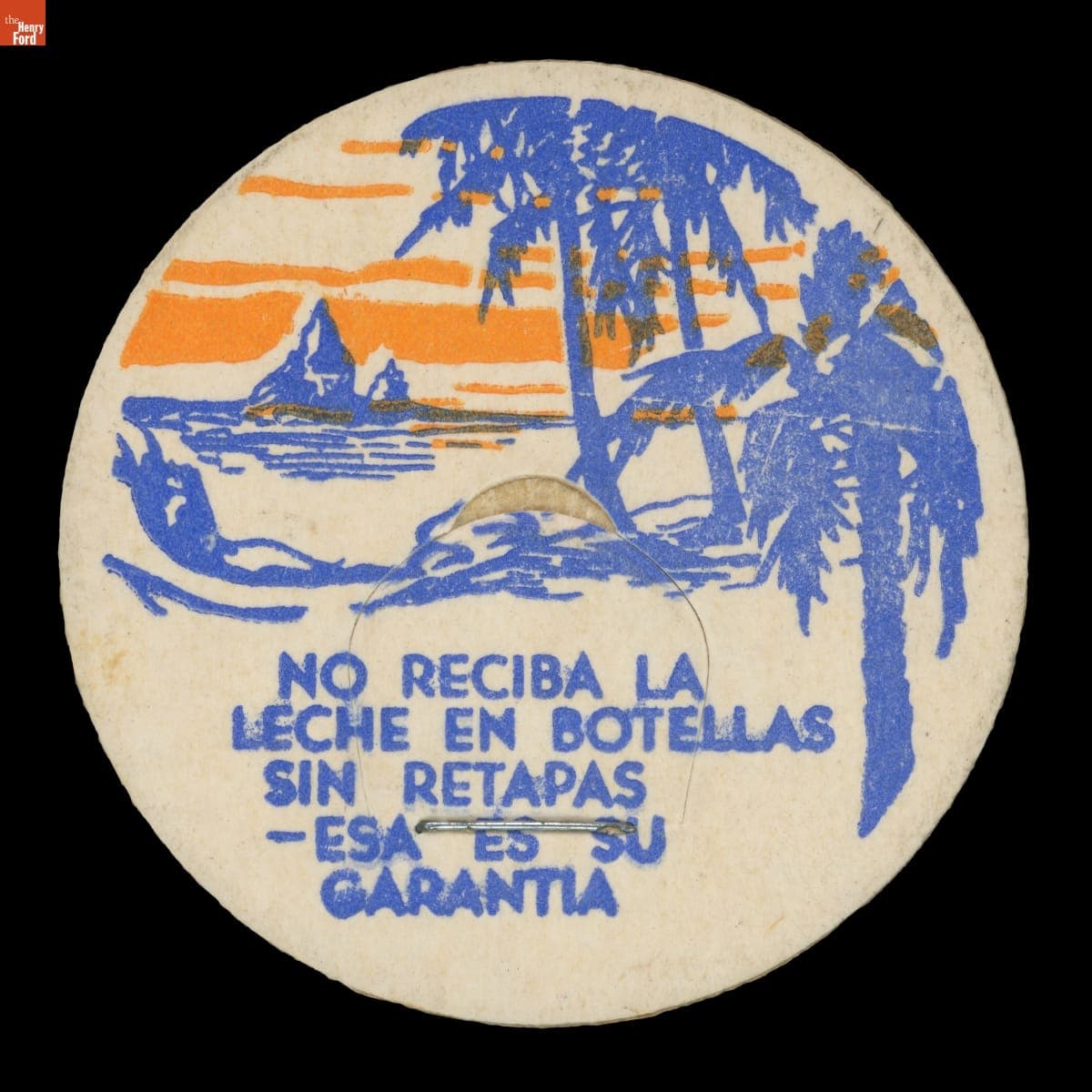Milk Bottle Paper Cap from Puerto Rico, 1950