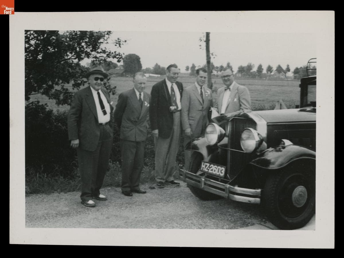 David Gwinn with Robert Rosenbaum and Mr. Olsen, Editor of "Milk Dealer," in Holland, 1953