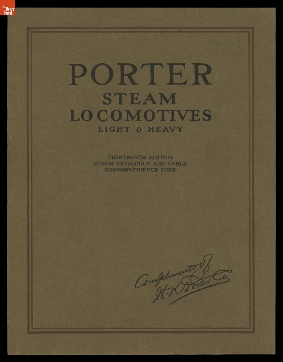 Porter Steam Locomotives Light and Heavy, circa 1918