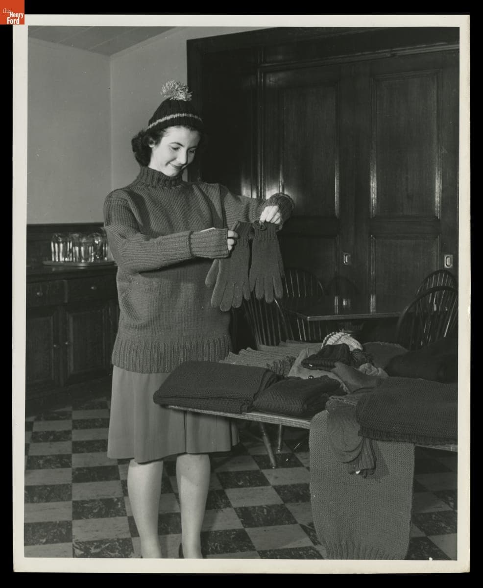 Garments Knitted for the War Effort by Employees at the Ford Motor Company Rouge Plant, October 1942