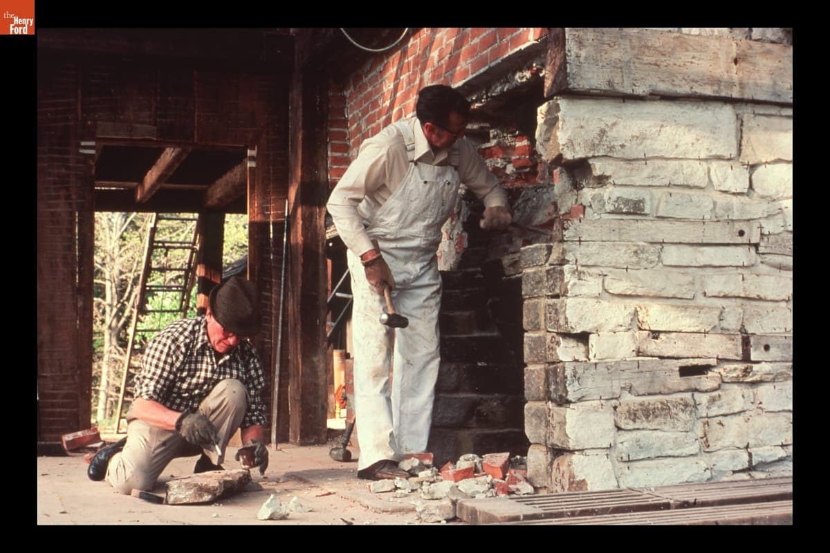 Dismantling Daggett Farmhouse in Connecticut for the Move to Greenfield Village, 1977