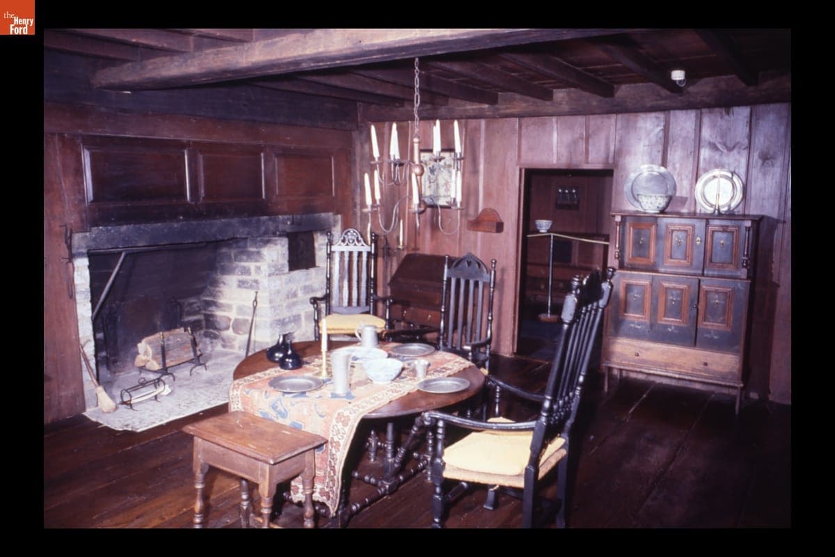 Interior of Daggett Farmhouse in Greenfield Village, 1978-1982