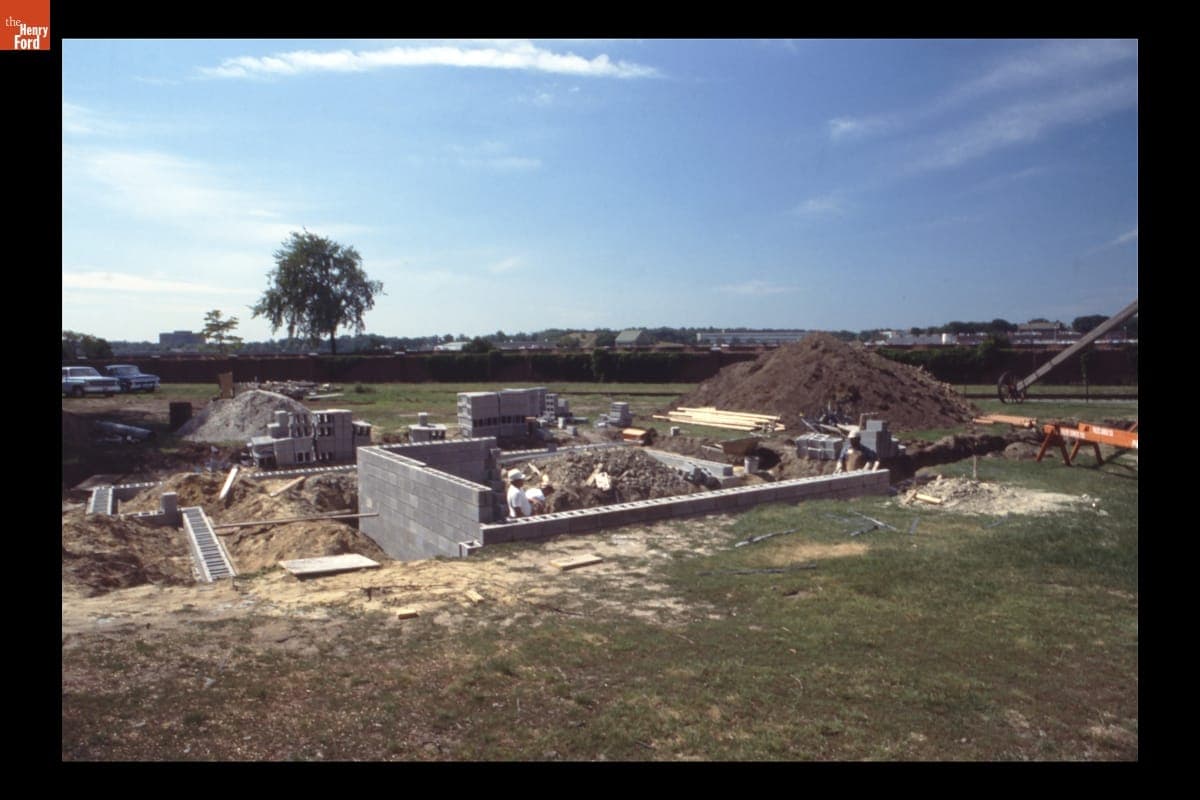 Rebuilding Daggett Farmhouse in Greenfield Village, 1977