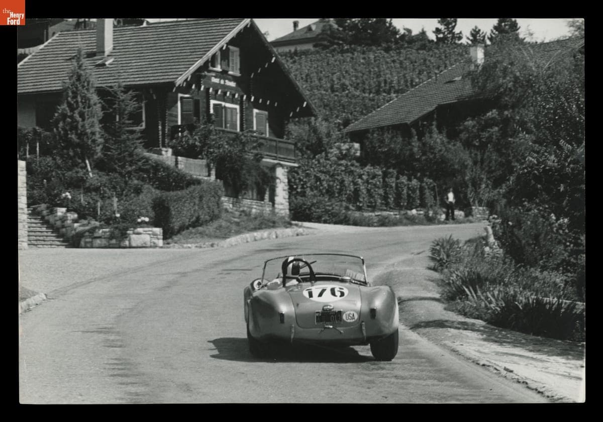 Shelby Cobra Driven by Bob Bondurant in the Sierre Montagna Hill Climb, August 1964