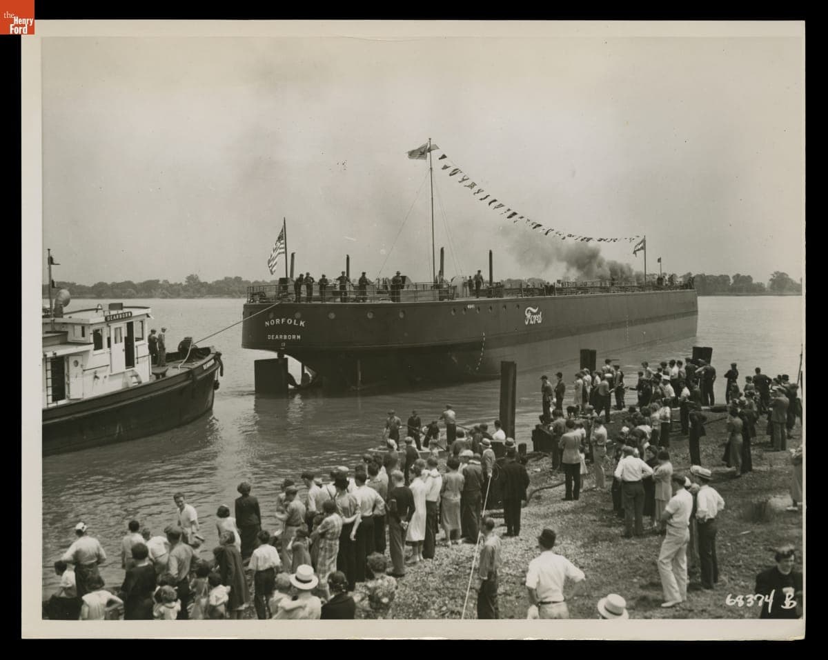 Launching the Ford Motor Company Motorship Norfolk, June 1937