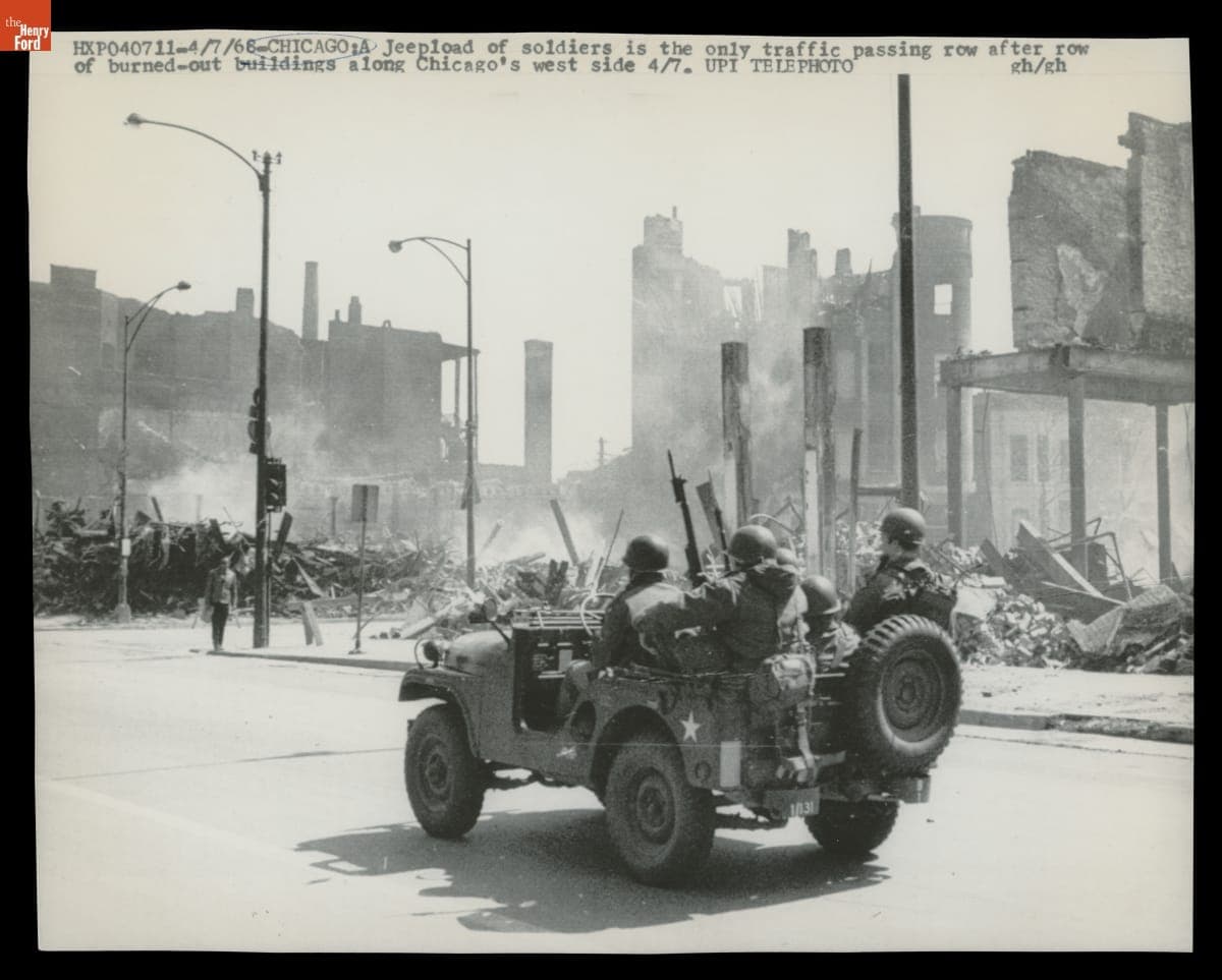 Soldiers on Chicago Streets after Riots Following the Death of Martin Luther King, Jr., April 7, 1968