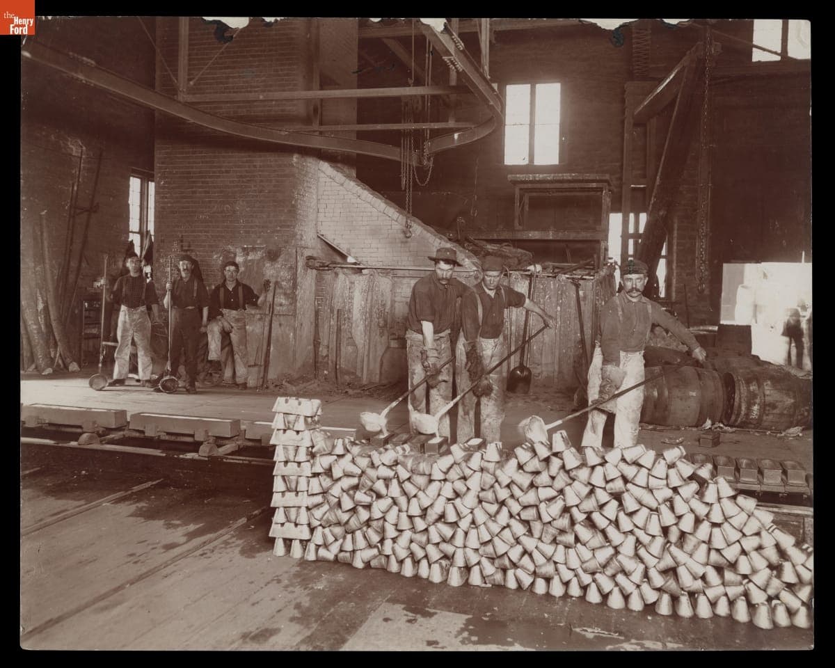 Men Pouring Copper in the Quincy Smelter, Hancock, Michigan, circa 1906