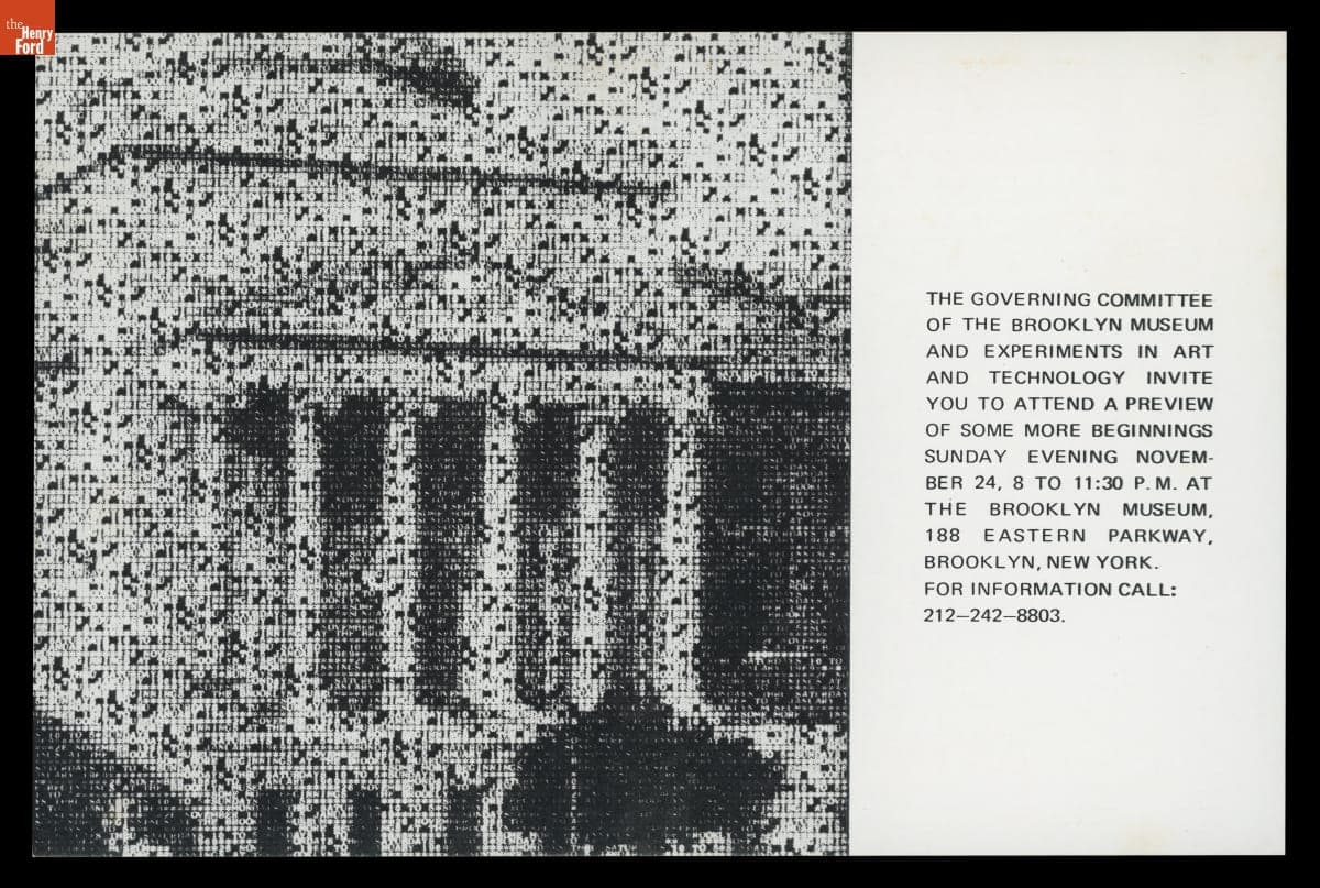 Invitation to an Exhibit Preview at the Brooklyn Museum for "Some New Beginnings," November 24, 1968