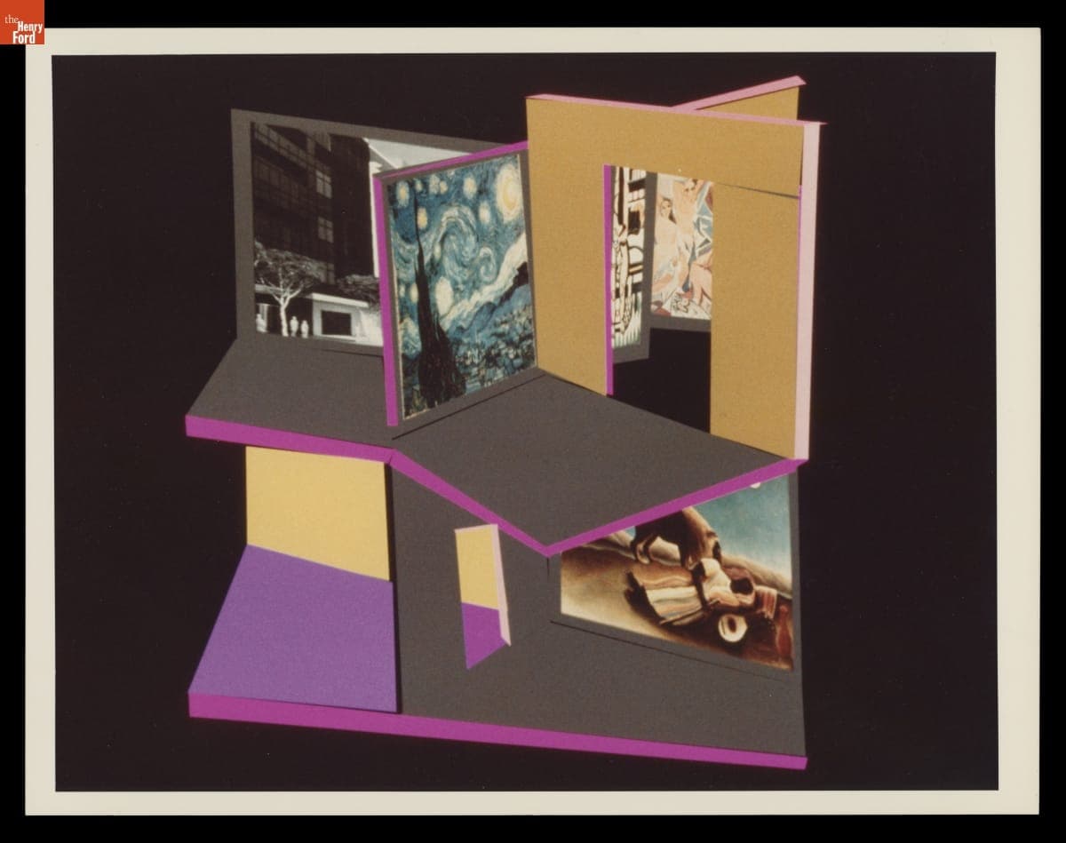 Computer-Generated Image of a MoMA Exhibit Gallery, Digital Art Print, 1984