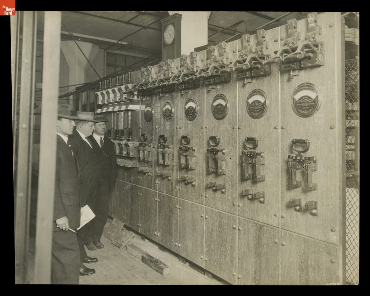 The Electrical Switchboard in the Ford Motor Company Highland Park Powerhouse, circa 1913