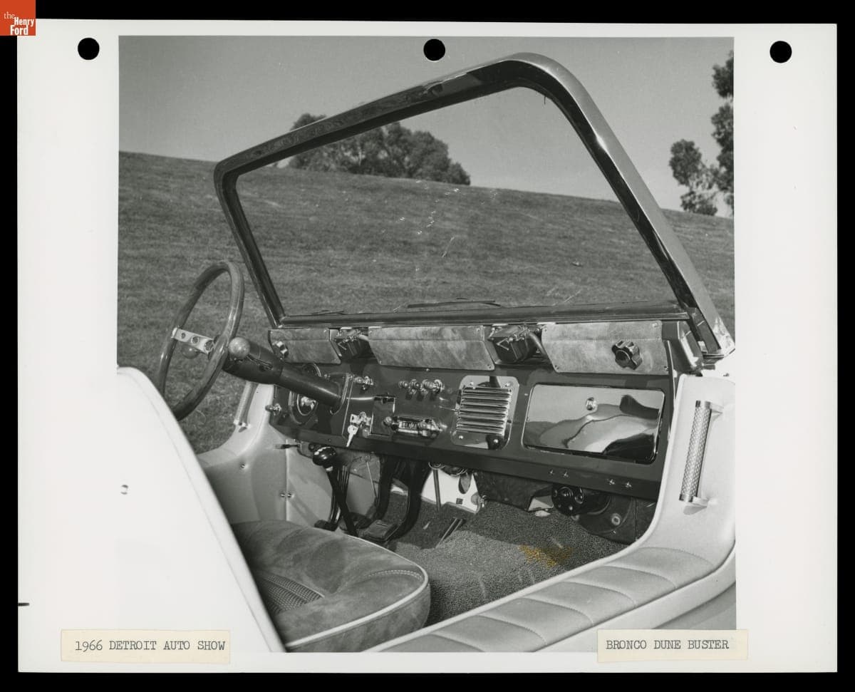Interior of the Bronco Dune Buster at the Detroit Auto Show, 1966