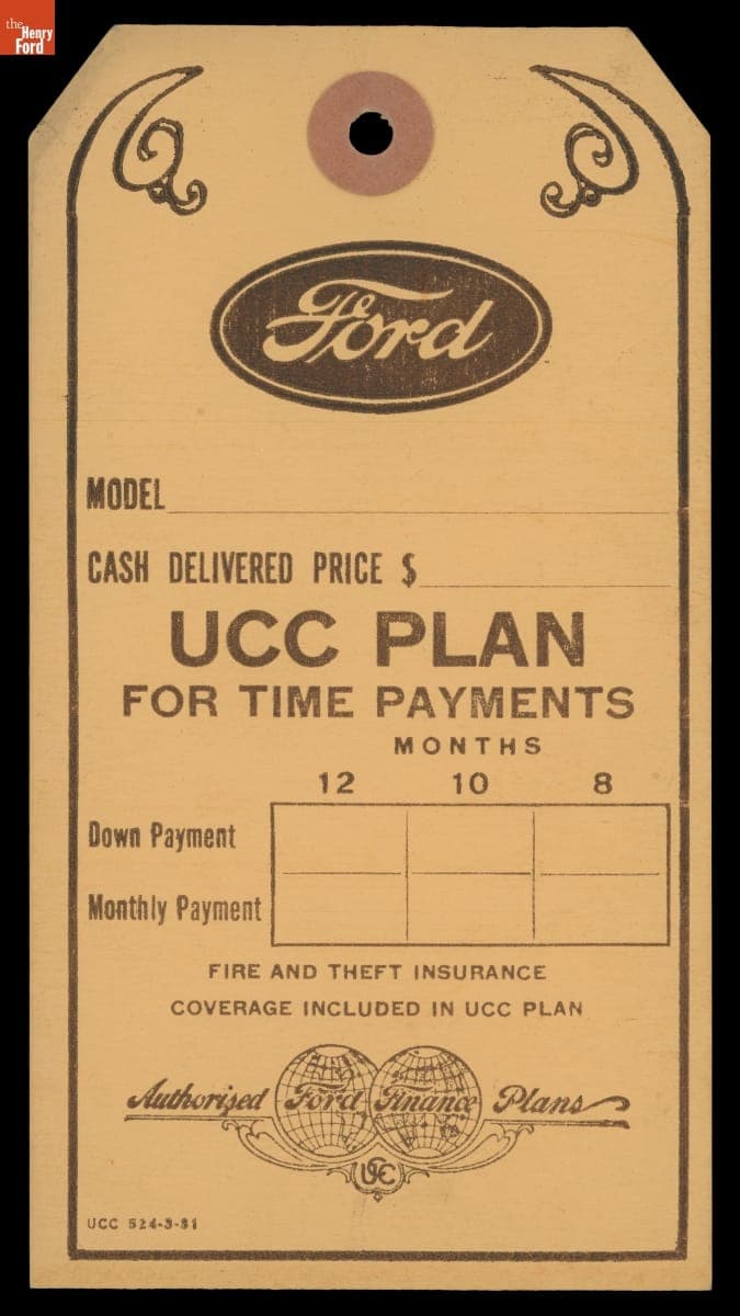 "UCC Plan for Time Payments," 1939-1940