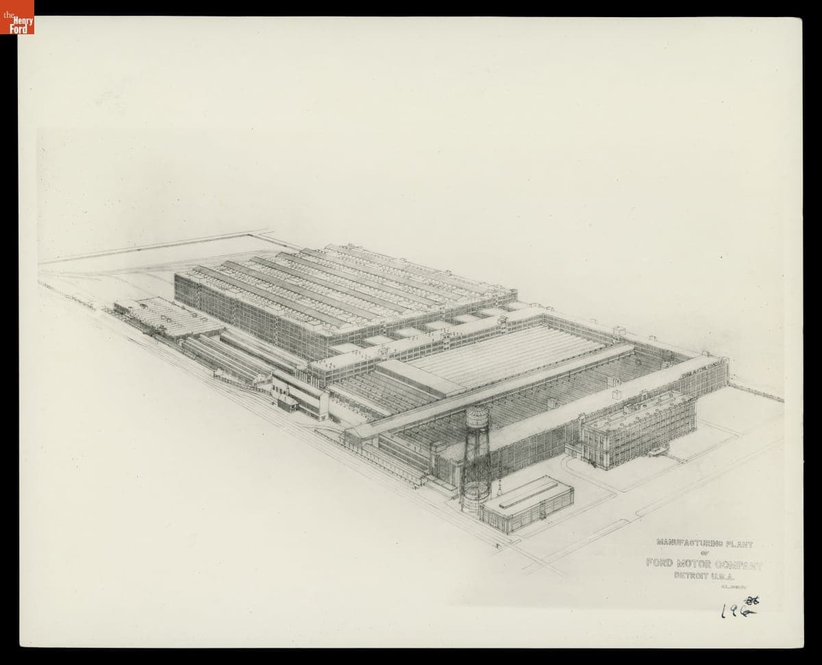 "Manufacturing Plant of Ford Motor Company Detroit U.S.A.," circa 1910