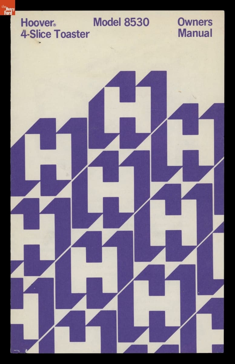 Hoover 4-Slice Toaster Model 8530 Owner's Manual, 1972