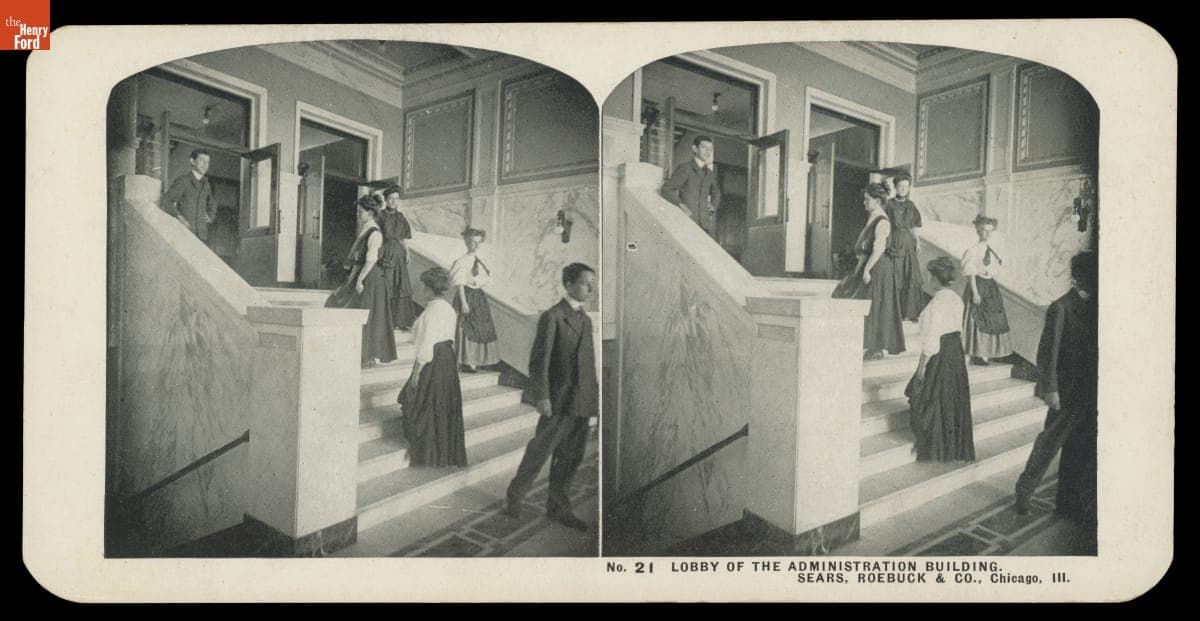 "Lobby of the Administration Building. Sears, Roebuck & Co., Chicago, Ill.," 1906-1908