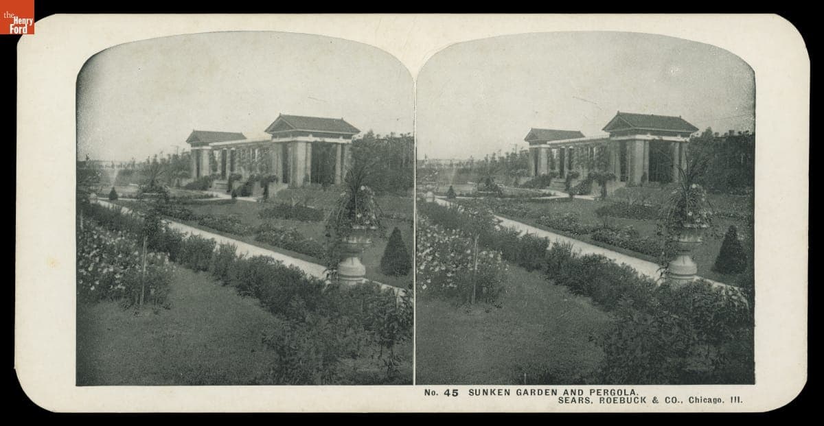"Sunken Garden and Pergola. Sears, Roebuck & Co., Chicago, Ill.," 1906-1908