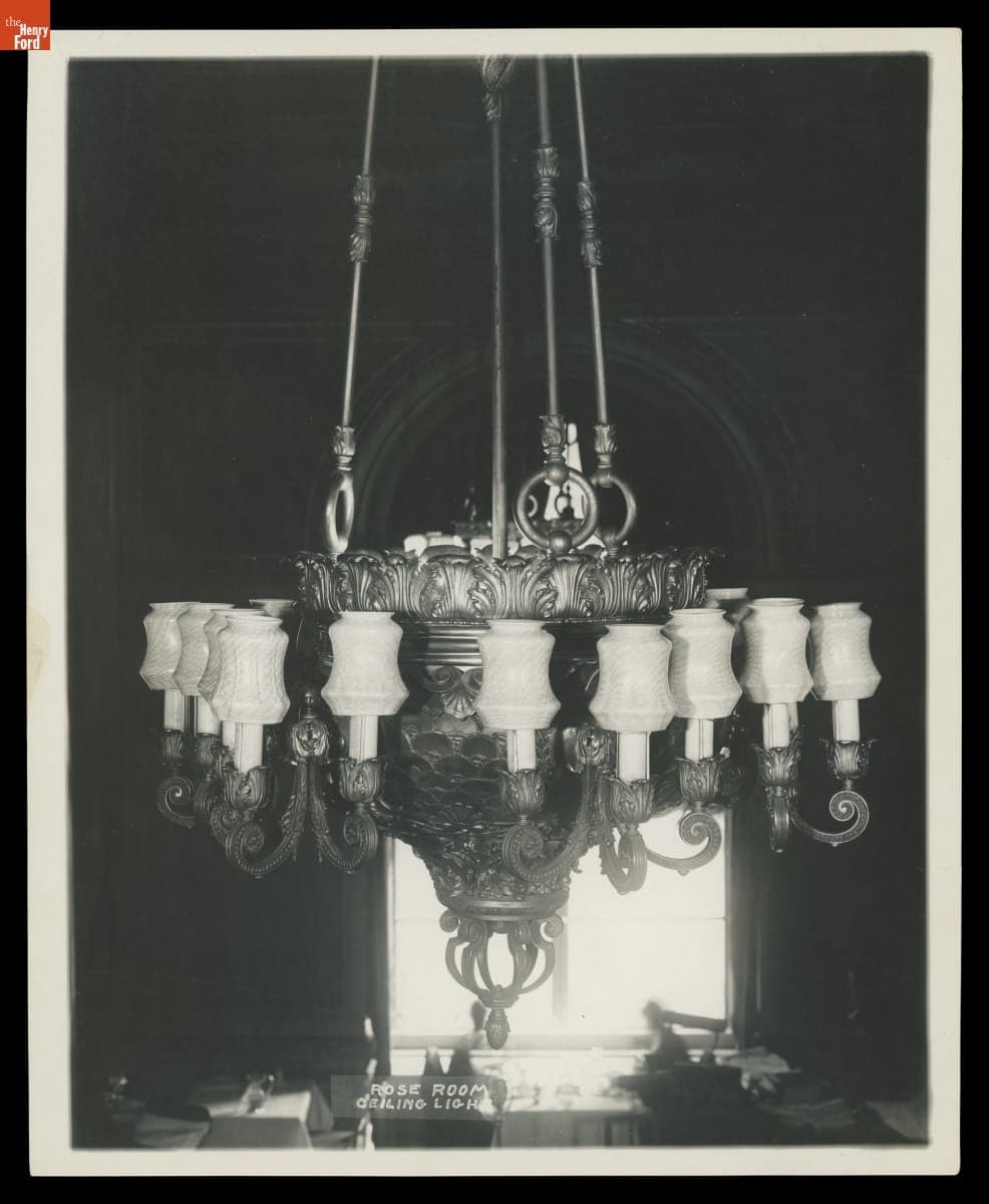 Chandelier Hanging in the Rose Room of the Waldorf-Astoria Hotel, 1929