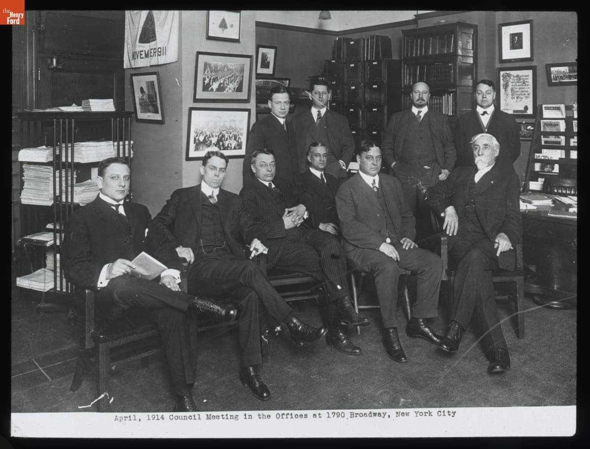 Council Meeting in the Society of Automobile Engineers Offices, 1790 Broadway, New York City, April 1914