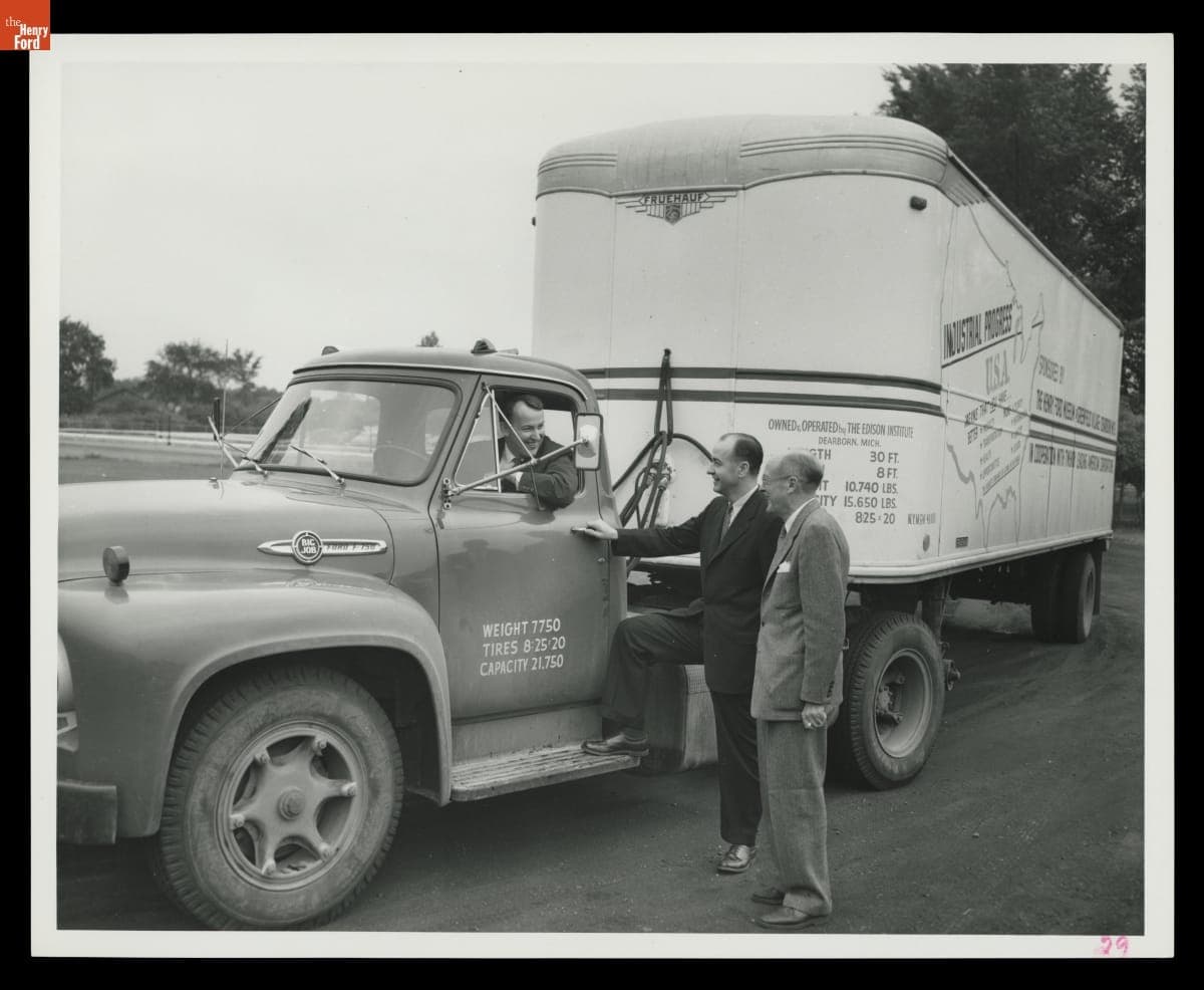 Truck Carrying "Industrial Progress U.S.A." Traveling Exhibit, June 1955