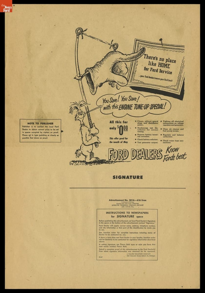 "You Save! You Save! With This Engine Tune-Up Special!," Ford Dealers Advertisement, 1949