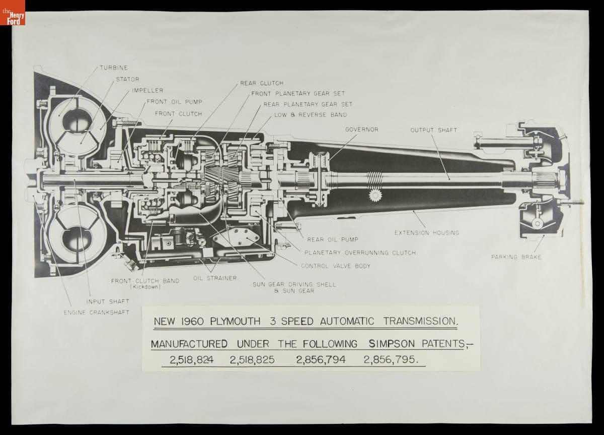 "New 1960 Plymouth 3 Speed Automatic Transmission," circa 1959