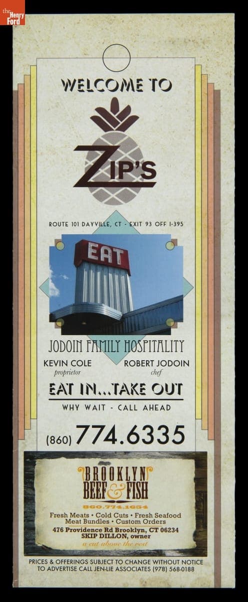 Zip's Diner Menu, November 2011
