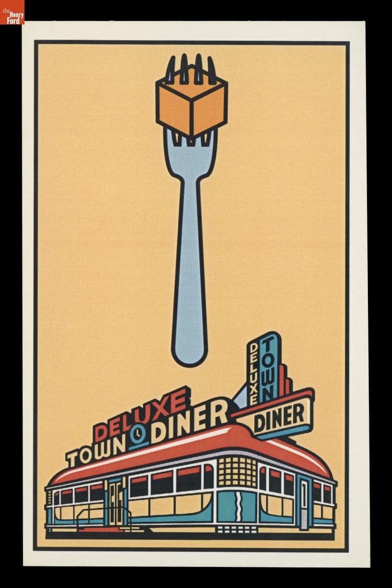 Deluxe Town Diner Advertising Postcard