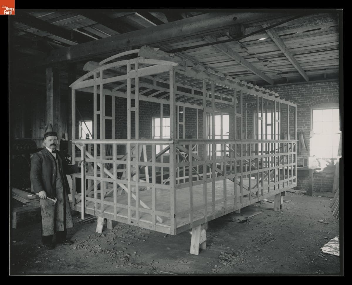 Wilfred Barriere at Worcester Lunch Car Company, 1906