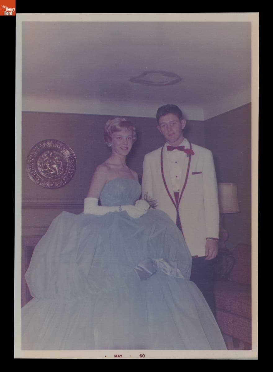 Linda Detrick Nelson and Dale Wells Dressed for Redford Union High School Prom, May 13, 1960