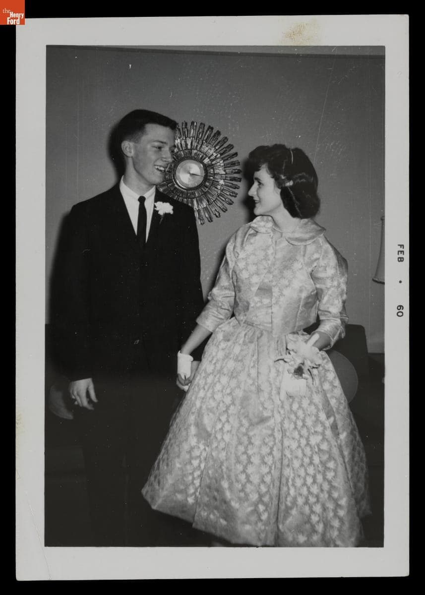 Patricia Jean Davis and Her Date before Junior Prom, January 1960