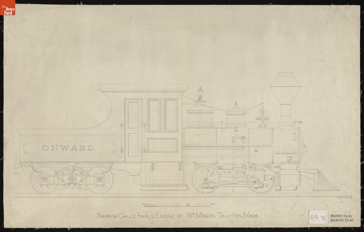 "Narrow Gauge Farlie Engine by Wm. Mason, Taunton, Mass."