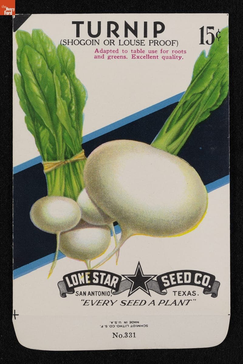 Lone Star Seed Co. "Turnip: (Shogoin or Louse Proof)" Seed Packet, 1971