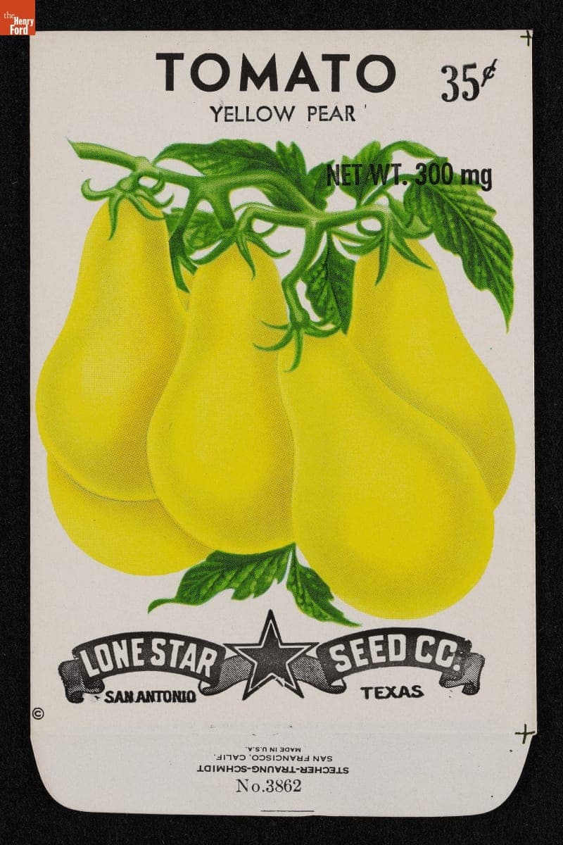 Lone Star Seed Co. "Tomato: Yellow Pear" Seed Packet, 1980