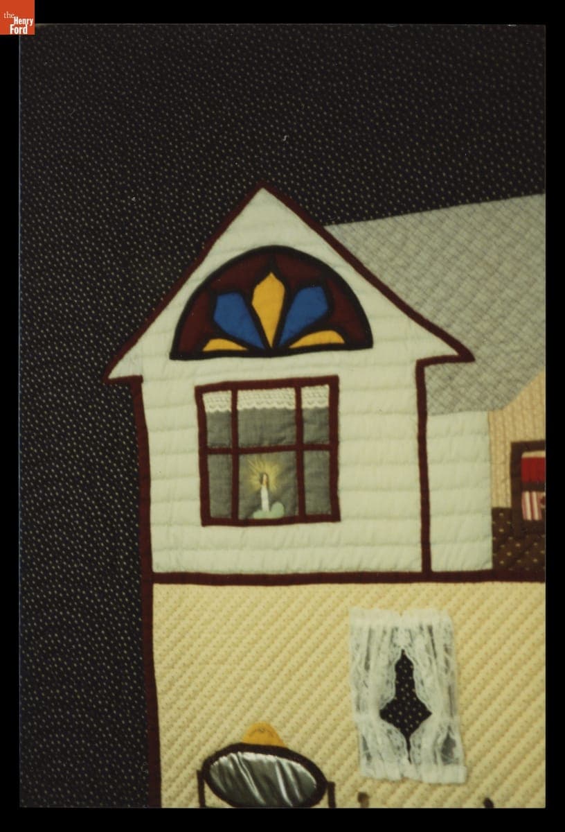 Detail of "Cathy Celebrates Christmas: A Victorian Dollhouse Quilt," circa 1991